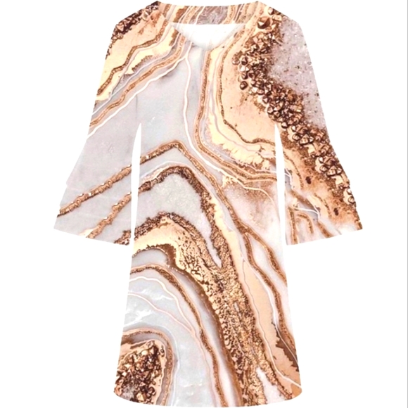 NEW! Abstract Design in Golden Dress - Picture 2 of 6